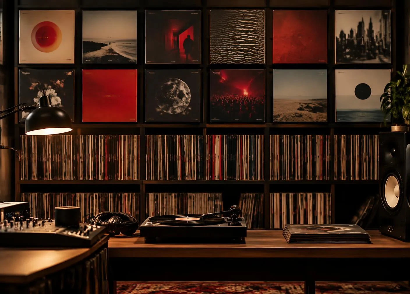 Coleção de discos em estúdio de rádio