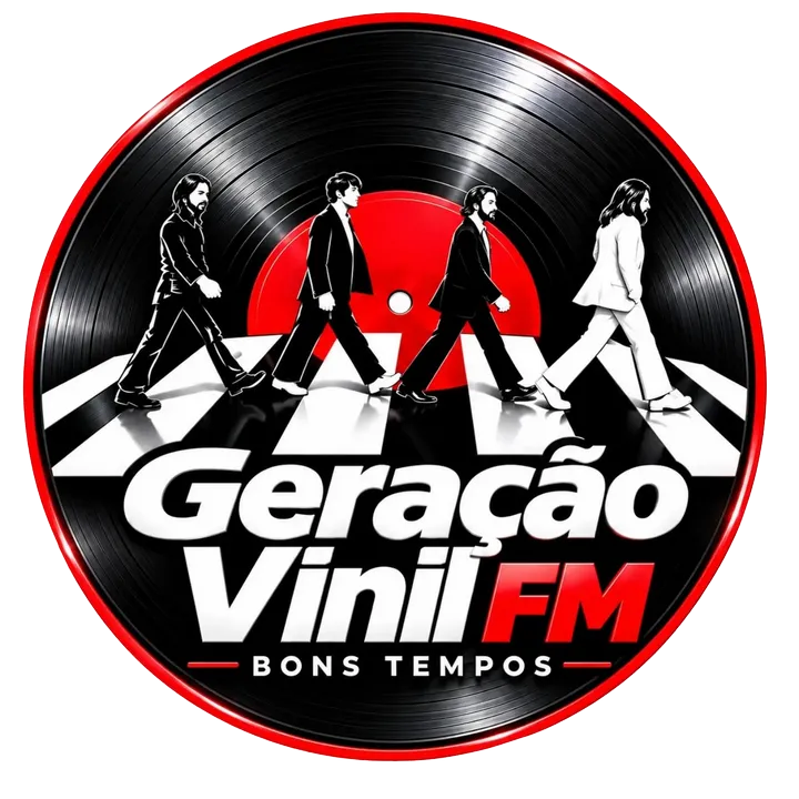 Selo da Rádio Geração Vinil FM em formato de disco